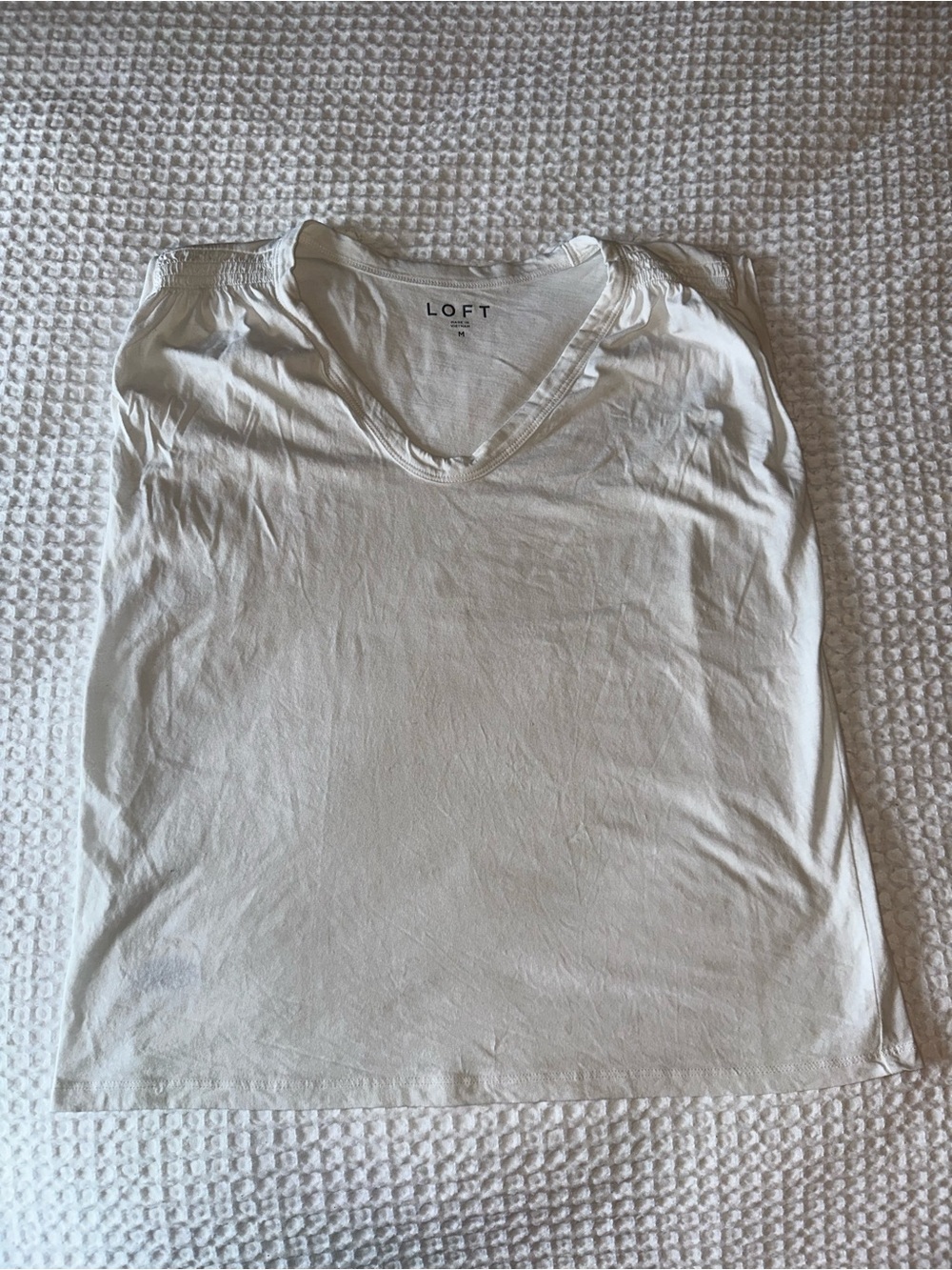 LOFT White V-Neck Tank Top